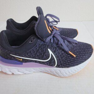 Nike React Infinity Running Flyknit 3 Women's Sneakers Size 8.5 Purple/Orange